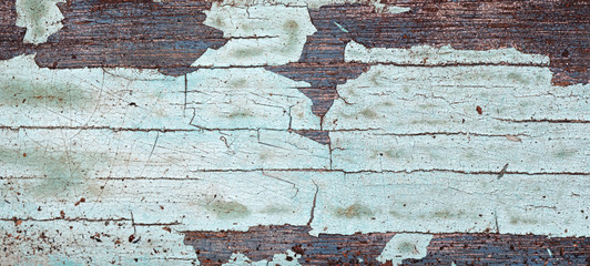 Old Wood Texture with Cracked Peeling Paint, Grunge Background