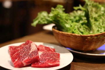 赤身肉と野菜