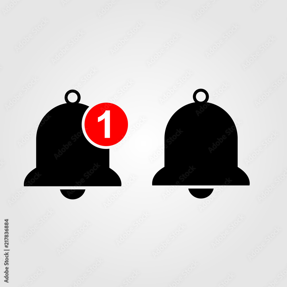 Poster Notification icon flat style isolated on background. Notification sign symbol for web site and app design.