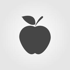 Apple icon flat style isolated on background. Apple sign symbol for web site and app design.