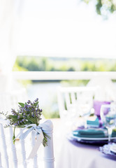 wedding tables set for fine dining or another catered event