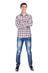 Man with arms crossed full body