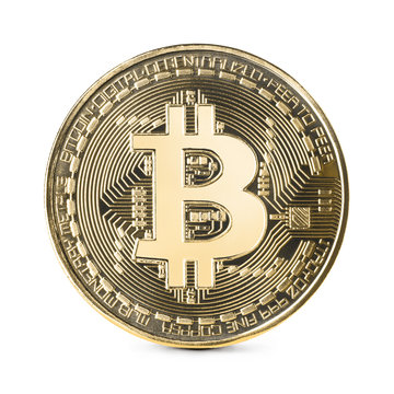 Bitcoin isolated on white backgound