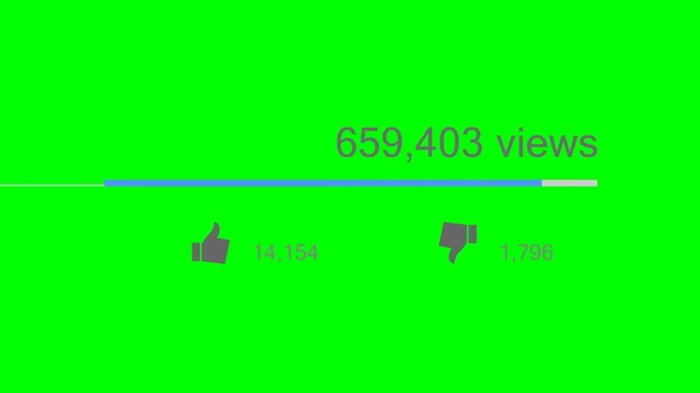 An online video reaching 100 million views on a streaming website Green Screen Background version 02