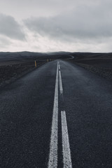 Black road in Iceland