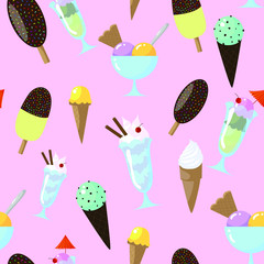 seamless fun ice cream background. suitable for fabric, packaging and event decoration