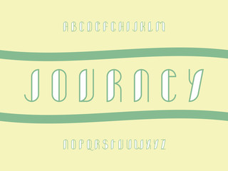 Journey font. Vector alphabet 