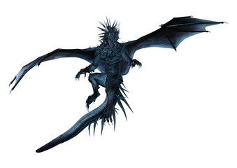 3D Rendering Fantasy Dragon on White