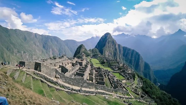 Timelapse of the Lost Incan City of Machu Picchu near Cusco, Peru.