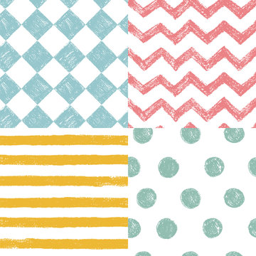 Hand Drawn Geometrical Patterns. Simple patterns collection.  illustration