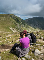 Couple of hikers resting