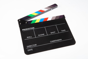 Clapperboard on isolated background