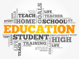 EDUCATION word cloud collage, background concept