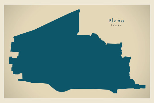 Modern Map - Plano Texas city of the USA