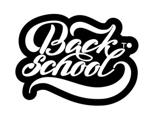 Back to school banner hand letterins Vector illustration. white background