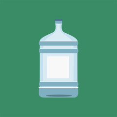 Water bottle isolated on green background