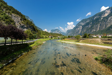 Fototapeta na wymiar River Brenta in Valsugana - Sugana Valley Italy
