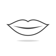 Lips line icon vector