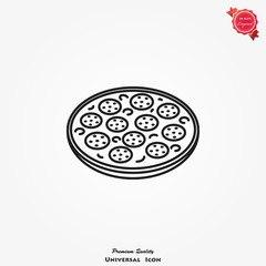 Pizza icon vector in flat style, food silhouette