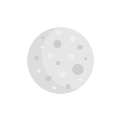 Simple moon vector illustration, graphic icon. Moon isolated on white background.