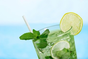 Cocktail mojito on white background