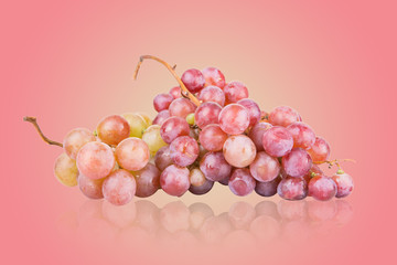 Grapes healthy food it is isolated on a rose background by a big format