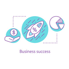 Startup creating and launch concept icon