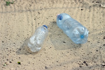 trash pollution on the beach
