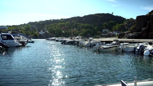 Boats at the docks in Norway at Kjerringvik
