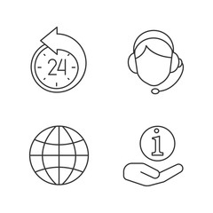 Information center linear icons set
