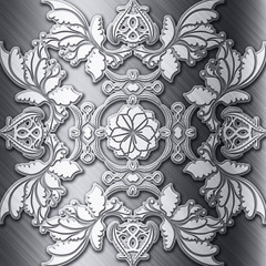 3D floral metal plate background