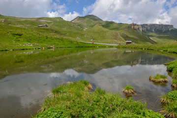 Naklejka na ściany i meble Scenic lake surroundings near the Grossglockner high alpine road, Austria