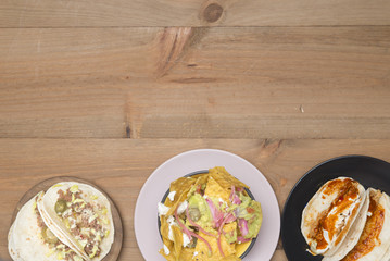 Mexican food in eco friendly plates
