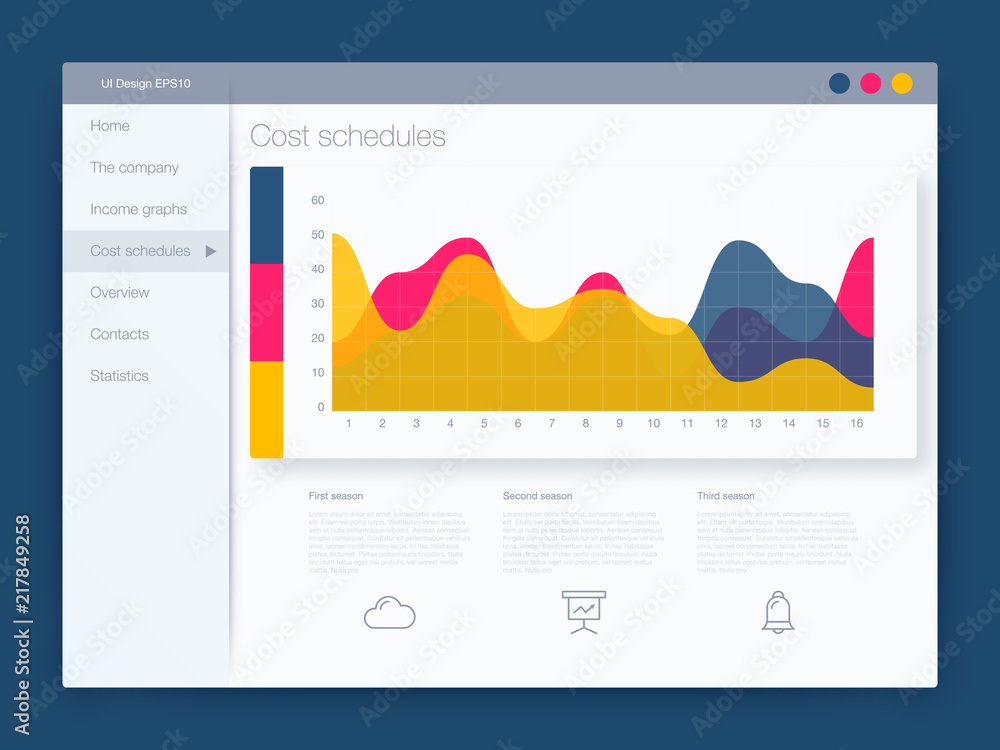 Poster dashboard infographic template with modern ui design