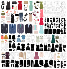 set of fashion women clothes