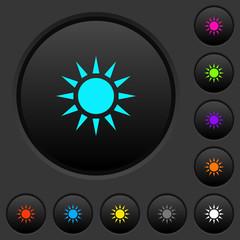 Sun dark push buttons with color icons