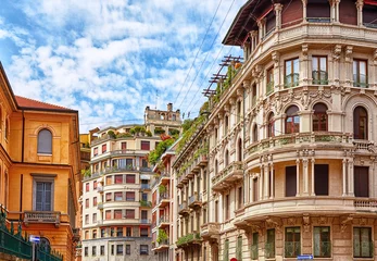 Fototapeten Image of the Milan street in the summer, Italy   © maksim_e