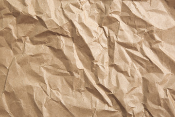 crumpled kraft paper, background
