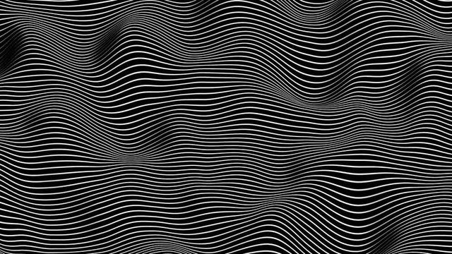 Morphing Horizontal Black and White Lines - Seamless Loop