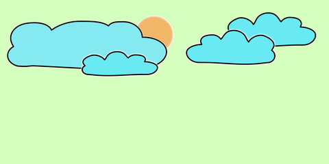 season and weather backdrop - clouds and sun