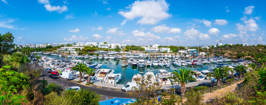 Fototapeta Port of Cala d'Or with ships