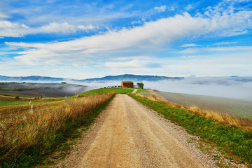 Landscape of San Quirico d'Orcia, Tuscany, Italy