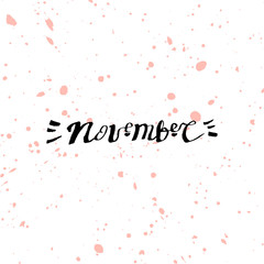 November Cute Hand Drawn Autumn Lettering