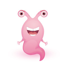 Happy cartoon monster. Vector Halloween monster. Cartoon