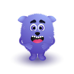 Happy cartoon monster. Vector Halloween monster. Cartoon