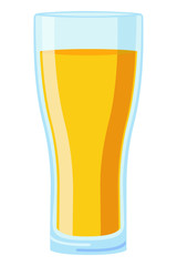 Colorful cartoon yellow juice glass