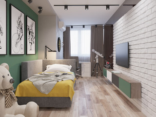 3d visualization. Interior of nursery.