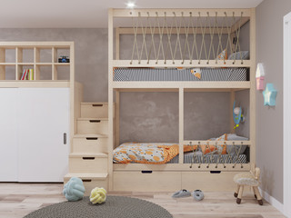 3d visualization. Interior of nursery.