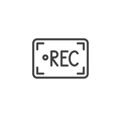 Video record outline icon. linear style sign for mobile concept and web design. rec viewfinder simple line vector icon. Symbol, logo illustration. Pixel perfect vector graphics