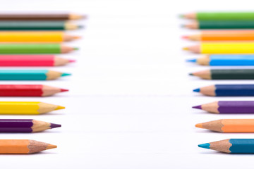 Color pencils isolated on white background